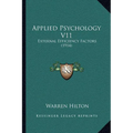 Applied Psychology V11: External Efficiency Factors (1914)