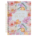 Christian Art Gifts Inspirational Journal, I Know the Plans Wide Ruled Notebook, Jeremiah 29:11 Bible Verse, Pink Floral, 192 Lined Pages W/Scripture,
