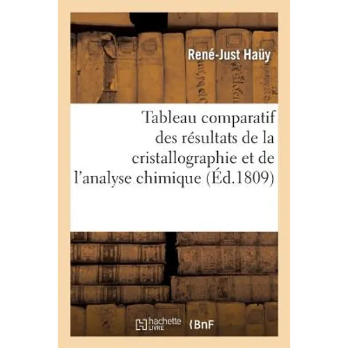 Tableau Comparatif Des Résultats de la Cristallographie Et de l'Analyse Chimique