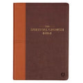 The Spiritual Growth Bible, Study Bible, NLT - New Living Translation Holy Bible, Faux Leather, Chocolate Brown/Ginger