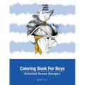 Coloring Book For Boys: Detailed Ocean Designs: Colouring Pages For Relaxation, Tweens, Preteens, Ages 8-12, Detailed Zendoodle Drawings, Calming Art