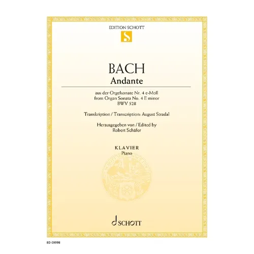 Andante from Organ Sonata No. 4 E Minor Bwv 528 for Piano
