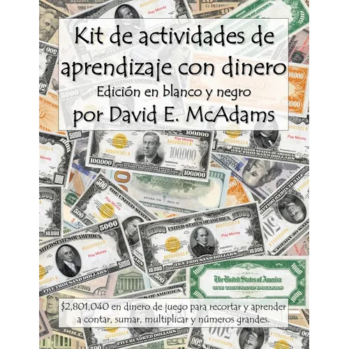 Kit de actividades de aprendizaje con dinero: $2,801,040 en dinero de juego para recortar y aprender a contar, sumar, multiplicar y números grandes.