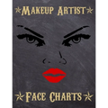 Makeup Artist Face Charts: Makeup cards to paint the face directly on paper with real make-up - Ideal for: professional make-up artists, vloggers