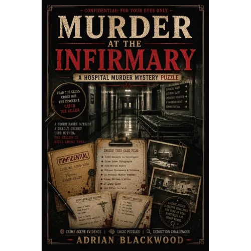 Murder at the Infirmary: A 3,000-Suspect Detective Puzzle Book for Adults with Crime Scene Evidence, Logic Clues & Deduction Challenges