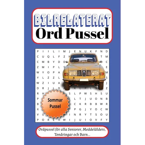 Bil Ordsök Pussel bok: Ordsök med Lätt att förstå och läsa om, Bilar, Bildelar (Med Mera) BLACK AND WHITE INTERIOR WITH WHITE PAPER 6 X 9 BLEED