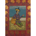 Carnet Ligné Prince Indien À Genoux, Miniature 18e