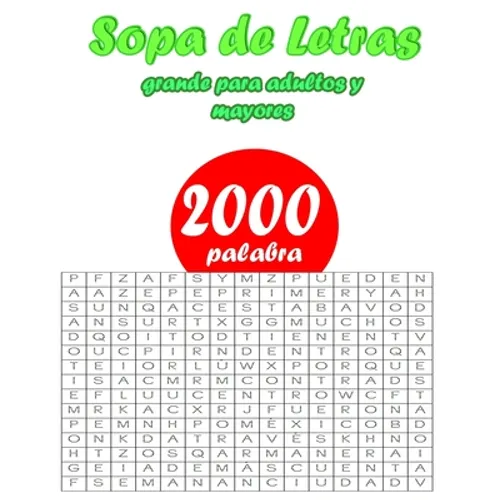 Sopa de letras grande para adultos y mayores: Ejercicios memoria, regalos para personas mayores