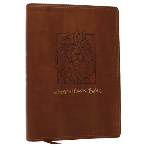 The Sketchbook Bible: The Complete Bible with Hundreds of Illustrations (Nkjv, Brown Leathersoft, Red Letter, Comfort Print)