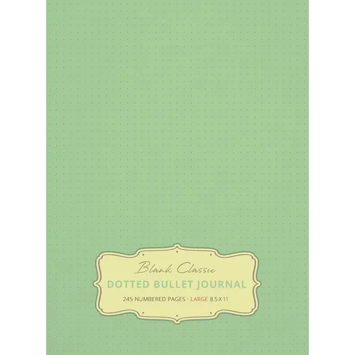 Large 8.5 x 11 Dotted Bullet Journal (Sea Foam Green #16) Hardcover - 245 Numbered Pages
