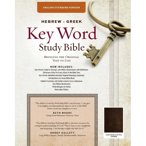 The Hebrew-Greek Key Word Study Bible: ESV Edition, Brown Genuine Goat Leather