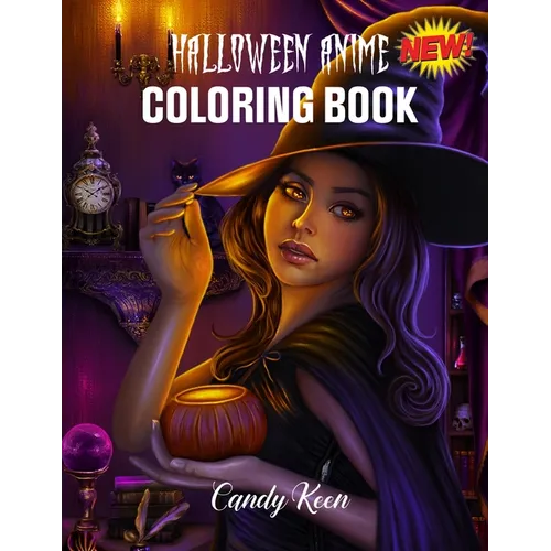Coloring Book: A Halloween coloring book with fun and pretty designs of Anime for adults and kids