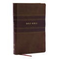 NKJV Personal Size Large Print Bible with 43,000 Cross References, Brown Leathersoft, Red Letter, Comfort Print