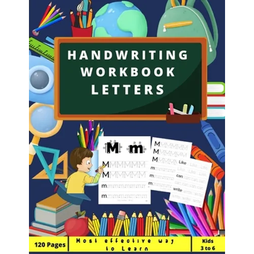 Handwriting Workbook LETTERS: Preschool, Kindergarten, Pre K writing paper with lines, suitable for kids ages 3 to 6, handwriting upper&lowercase tr