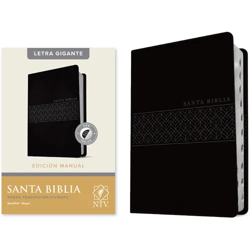 Santa Biblia Ntv, Edición Manual, Letra Gigante (Sentipiel, Negro, Índice, Letra Roja)
