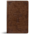 CSB Large Print Personal Size Reference Bible, Brown Celtic Cross Leathertouch