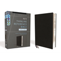 Niv, Thinline Reference Bible (Deep Study at a Portable Size), Large Print, Bonded Leather, Black, Red Letter, Comfort Print