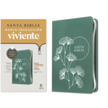 Biblia de Referencia En La Columna Central Ntv, Letra Grande de Zíper Con Filament (Sentipiel, Verde, Letra Roja)