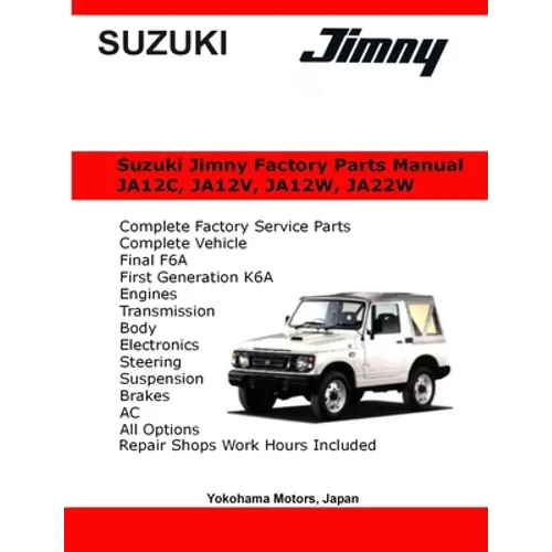 Suzuki Jimny English Factory Parts Manual JA12, JA22W Series