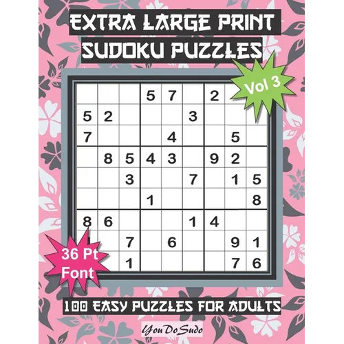 Extra Large Print Sudoku Puzzles: 100 Easy Puzzles for Adults and Seniors: Beautiful Modern Pink and Gray Leaf Design Sudoku Gift For Women (Floral Se