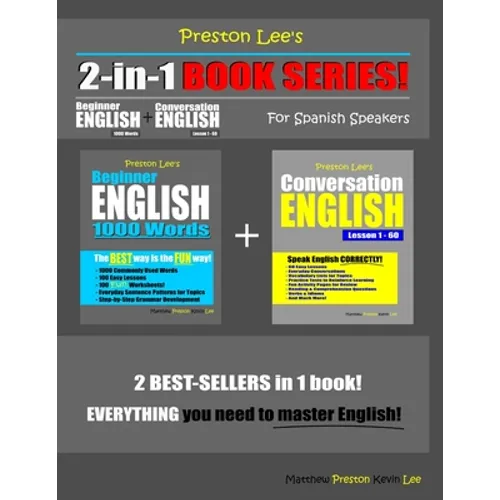 Preston Lee's 2-in-1 Book Series! Beginner English 1000 Words & Conversation English Lesson 1 - 60 For Spanish Speakers