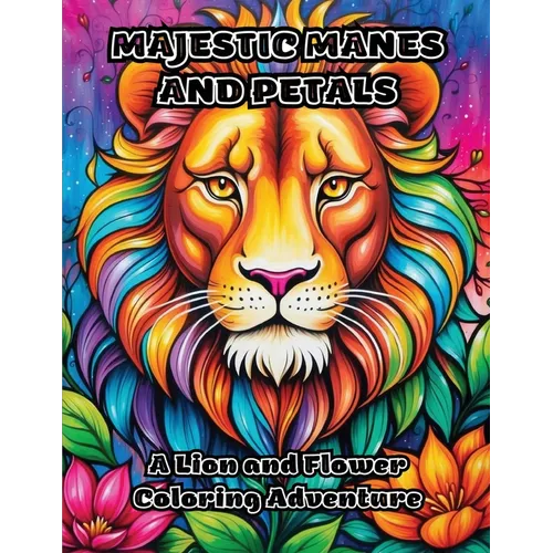 Majestic Manes and Petals: A Lion and Flower Coloring Adventure