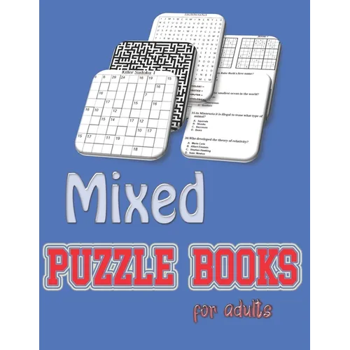 Mixed puzzle books for adults: word search, sudoku, mazes, Hard killer sudoku and Trivia 8,5"x11" 110 pages