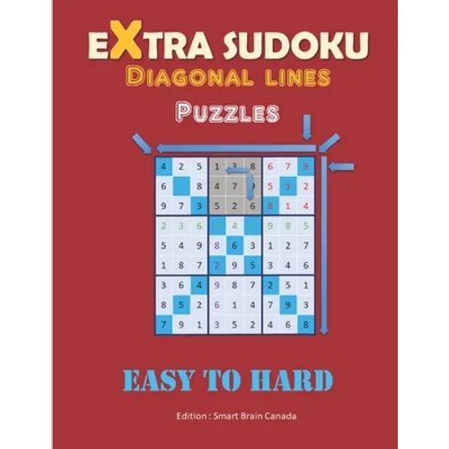 Extra SUDOKU - LARGE PRINT - Diagonal lines: 2 Puzzles Per Page