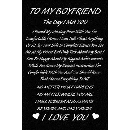 To My Boyfriend The Day I Met You I Found My Missing Piece: The Best Cute Valentines Day Gifts for Boyfriend, Couples Gifts for Boyfriend From Girlfri