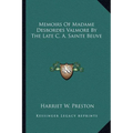 Memoirs Of Madame Desbordes Valmore By The Late C. A. Sainte Beuve