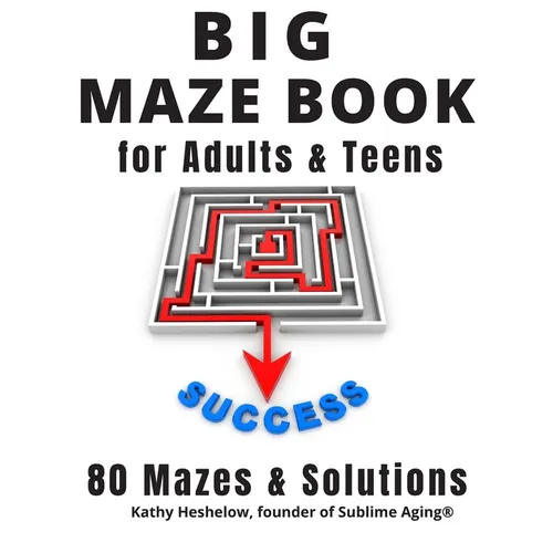 Big MAZE Book for Adults and Teens, 80 Mazes and Solutions: Challenging Maze Brain Teasers for Endless Fun