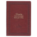 NLT Holy Bible Everyday Devotional Bible for Men New Living Translation, Vegan Leather, Burgundy Debossed