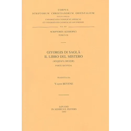 Giyorgis Di Sagla. Il Libro del Mistero (Mashafa Mestir), II: V.