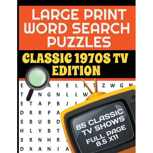 Large Print Word Search Puzzles Classic 1970s TV Edition: Great for Seniors and Adults 85 Television Shows from the Golden Age of TV Each Puzzle Cover