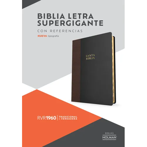 Rvr 1960 Biblia Letra Supergigante, Negro Con Café Símil Piel, Con Índice: Con Referencias. Nueva Tipografía