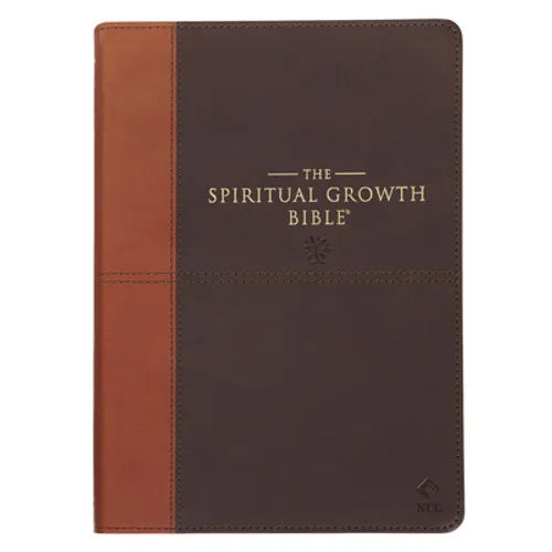 Nlt, the Spiritual Growth Bible (Faux Leather, Chocolate Brown/Ginger)