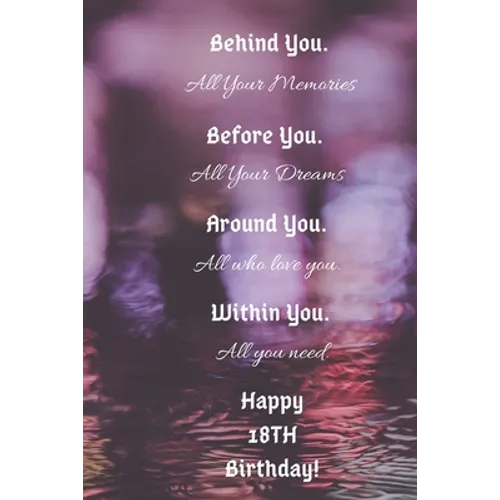 Behind You All Your Memories Before You All Your Dreams Happy 18th Birthday