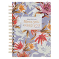 Christian Art Gifts Inspirational Journal, Bless You & Keep You Wide Ruled Notebook, Numbers 6:24 Bible Verse, Pink, 192 Lined Pages W/Scripture, (8.4