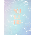 You Got This: Inspirational Quote Notebook, Elegant Blue Marble and Rose Gold - 8.5 x 11, 120 College Ruled Pages
