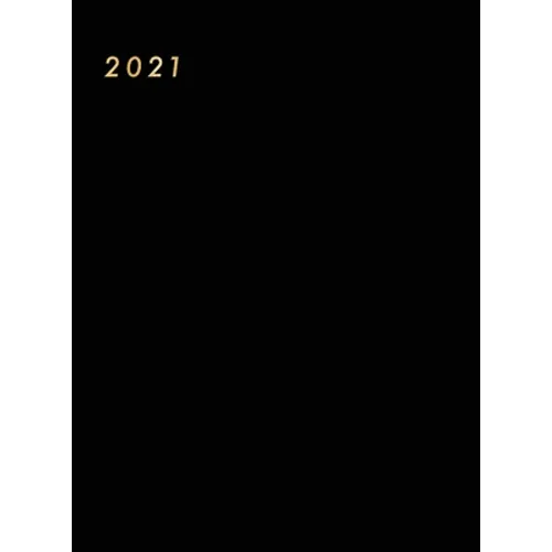 Agenda 2021 une page par jour: Agenda 2021 Rigide, Grand Format environ A4, Agendas 12 Mois 2021, Planificateur Relié, Noir