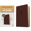 Biblia de Referencia En La Columna Central Ntv, Letra Grande Con Filament (Sentipiel, Café, Letra Roja)