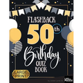 Flashback 50th Birthday Quiz Book Large Print: Turning 50 Humor and Mixed Puzzles for Adults Born in the 1970s