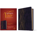 Biblia de Estudio del Diario Vivir Rvr60 (Sentipiel, Morado Oscuro, Letra Roja)