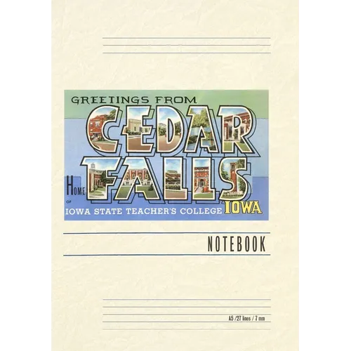 Vintage Lined Notebook Greetings from Cedar Falls