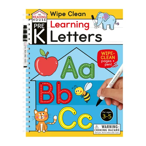Learning Letters (Pre-K Wipe Clean Workbook): Preschool Wipe Clean Activity Workbook, Ages 3-5, Letter Tracing, Uppercase and Lowercase, First Words,