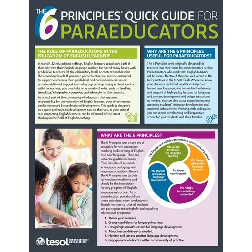 The 6 Principles Quick Guide for Paraeducators (Pack of 5)