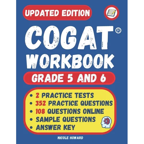 Cogat(r) Workbook Grade 5 and 6: 2 Manuscripts, Cogat(r) Grade 5 Test Prep, Cogat(r) Grade 6 Test Prep, Level 11 and 12 Form 7, 352 Practice Questions