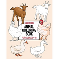 Hand Drawn Animal Coloring Book For Kids Ages 4-8: Large Print Coloring Pages For Young Children And Toddlers