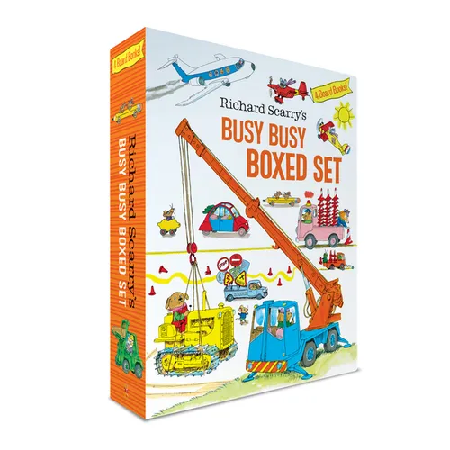 Richard Scarry's Busy Busy Boxed Set: Busy Busy Airport; Busy Busy Cars and Trucks; Busy Busy Construction Site; Busy Busy Farm