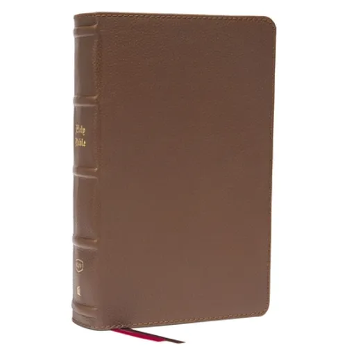 KJV Holy Bible: Large Print Single-Column with 43,000 End-Of-Verse Cross References, Brown Genuine Leather, Personal Size, Red Letter, Comfort Print: